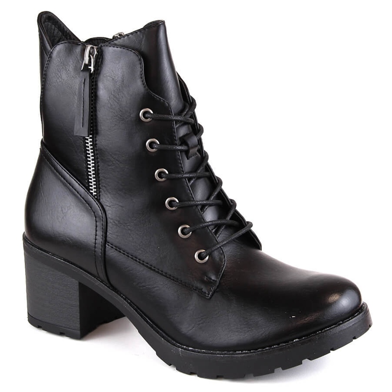 Cizme de damă pe stâlp și platformă neagră Potocki SZ12181 negru