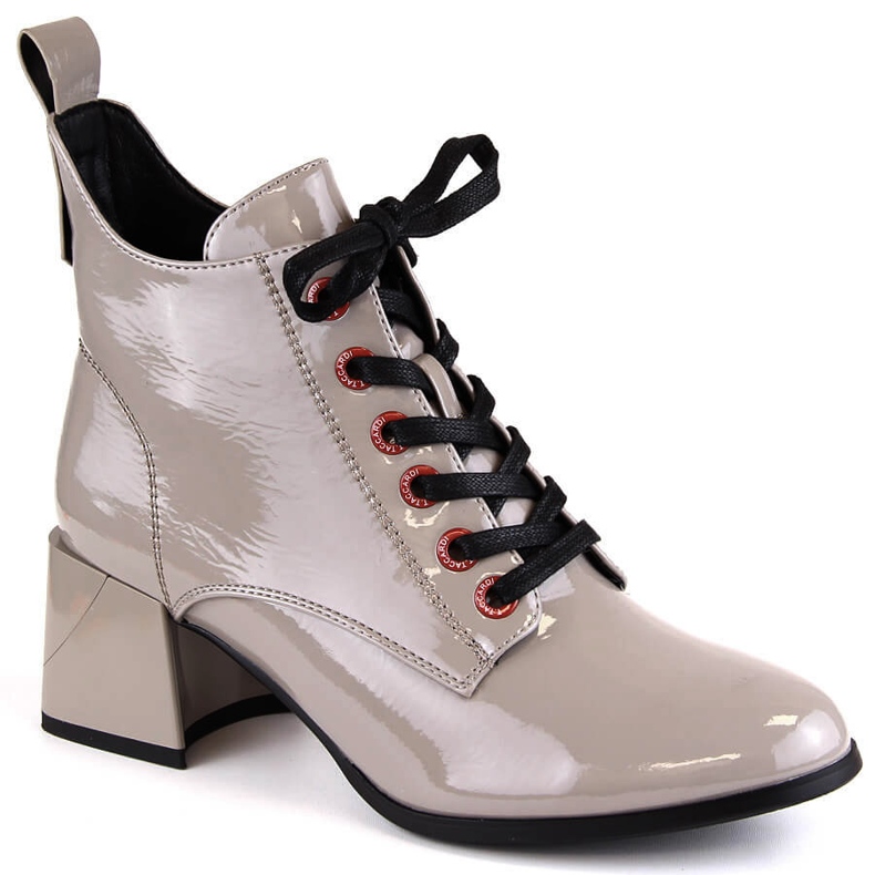 Cizme de damă lăcuite taup D&amp;A S.Barski Premium Collection MR870-66 bej