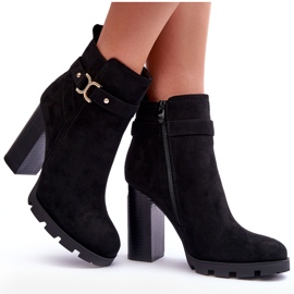 FB2 Cizme din piele intoarsa pe un toc inalt Negru Liani FB2 Cizme din piele intoarsa pe un toc inalt Negru Liani