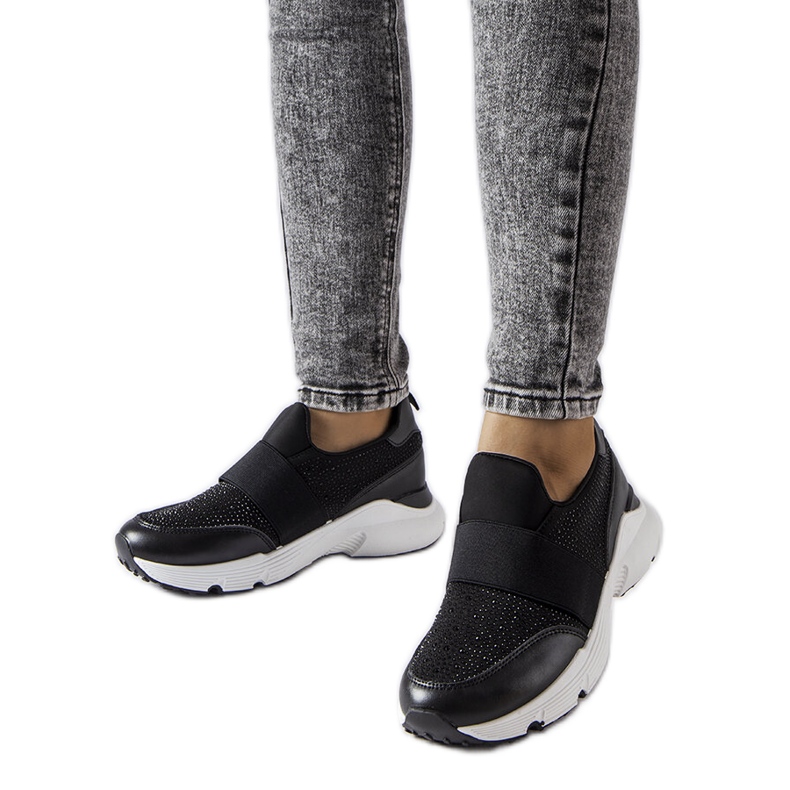 Tenisi negri cu strasuri de la Algiso negru