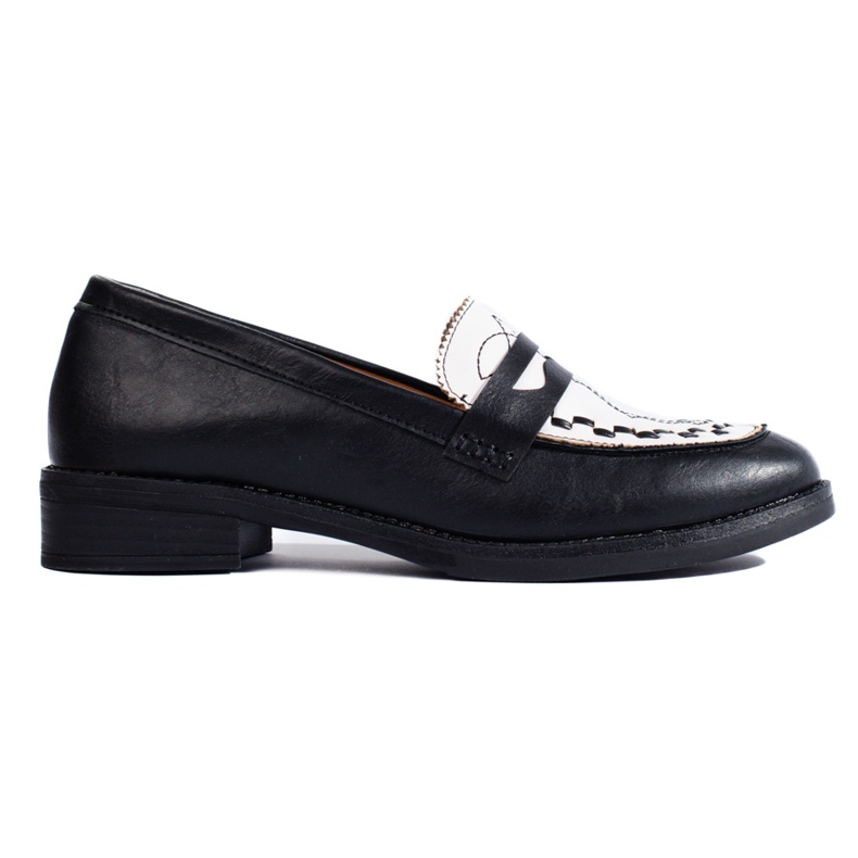 Mocasini Shelovet de dama alb-negru