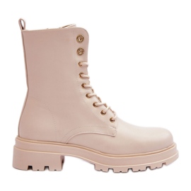 Vinceza Botine Muncitoare Cu Decorat Yemannis Bej