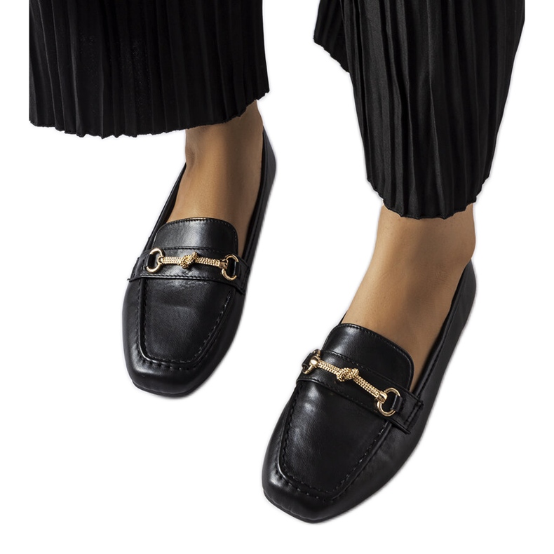 Mocasini decorativi negri de la Docherty negru Mocasini decorativi negri de la Docherty negru