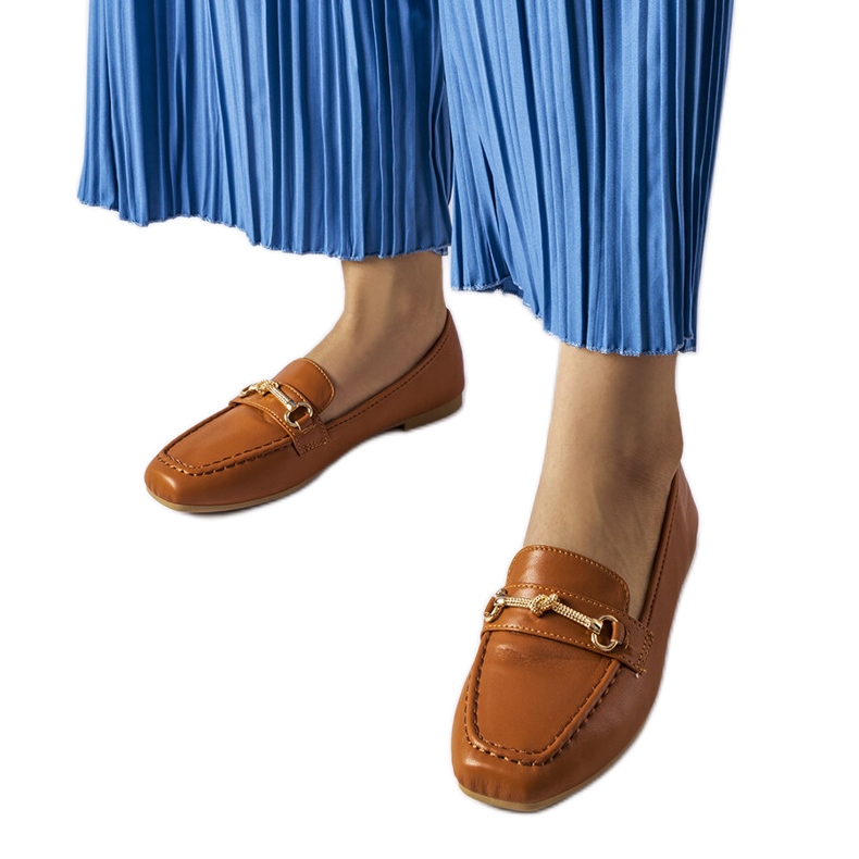 Mocasini decorativi maro de la Docherty