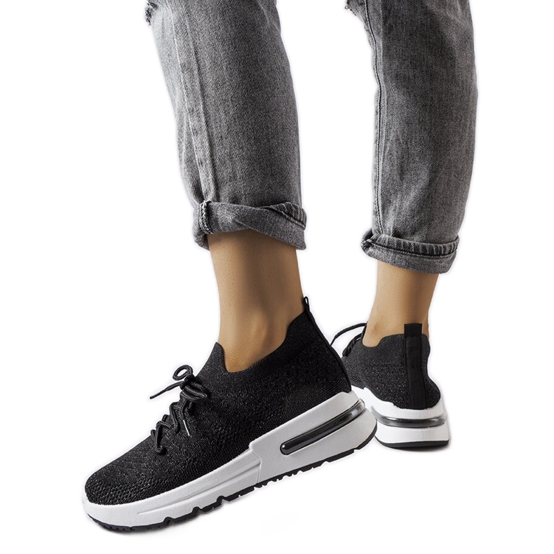 Inna Adidași negri decorați cu un fir Randolph strălucitor negru