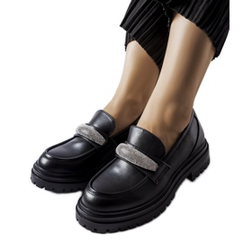 Mocasini negri cu strasuri de la Hartford negru Mocasini negri cu strasuri de la Hartford negru