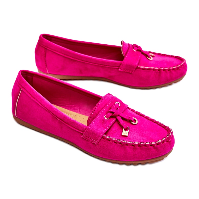 Seastar Mocasini clasici din piele intoarsa cu decor fucsia roz Seastar Mocasini clasici din piele intoarsa cu decor fucsia roz