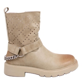 Botine ajurate Issey bej