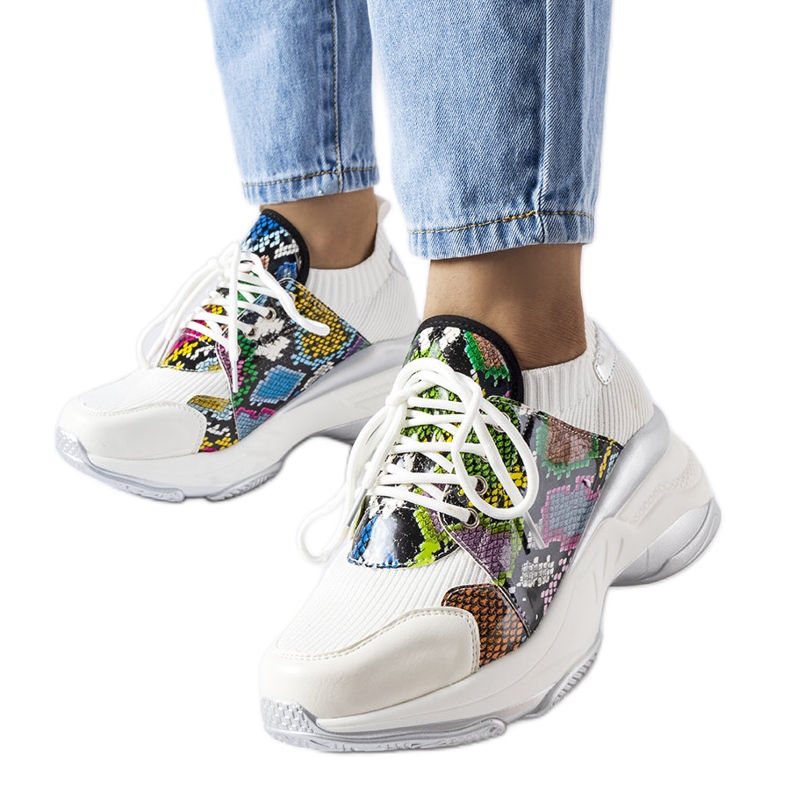 Tenisi albi cu accent animal de la Filiberto