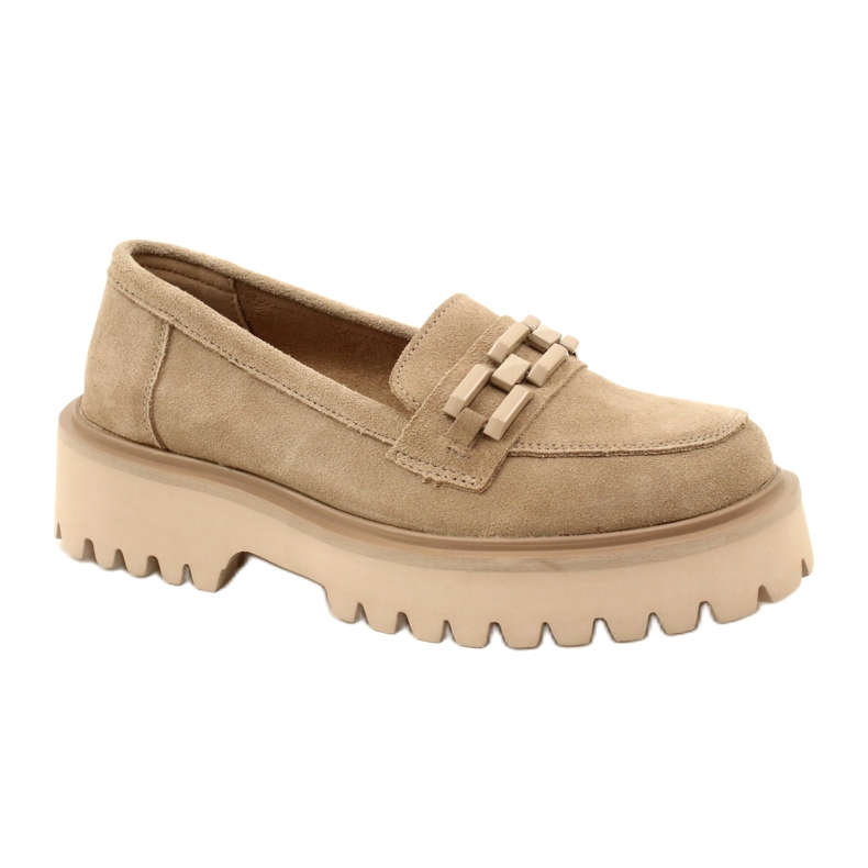 Mocasini din piele intoarsa cu decor Filippo DP4792/23 BE bej