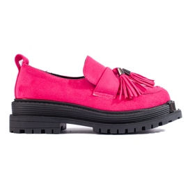 Mocasini fucsia din piele intoarsa pentru femei Mocasini Shelovet roz Mocasini fucsia din piele intoarsa pentru femei Mocasini Shelovet roz