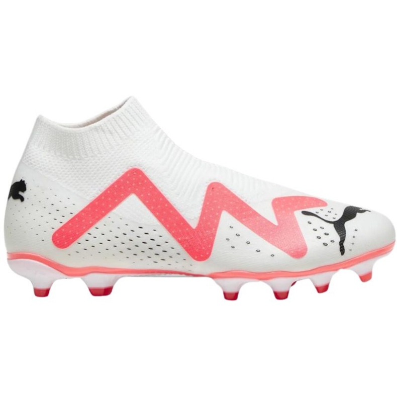 Puma Future Match+ Ll FG/AG 107366 01 pantofi de fotbal albi cu șosetă Puma Future Match+ Ll FG/AG 107366 01 pantofi de fotbal albi cu șosetă