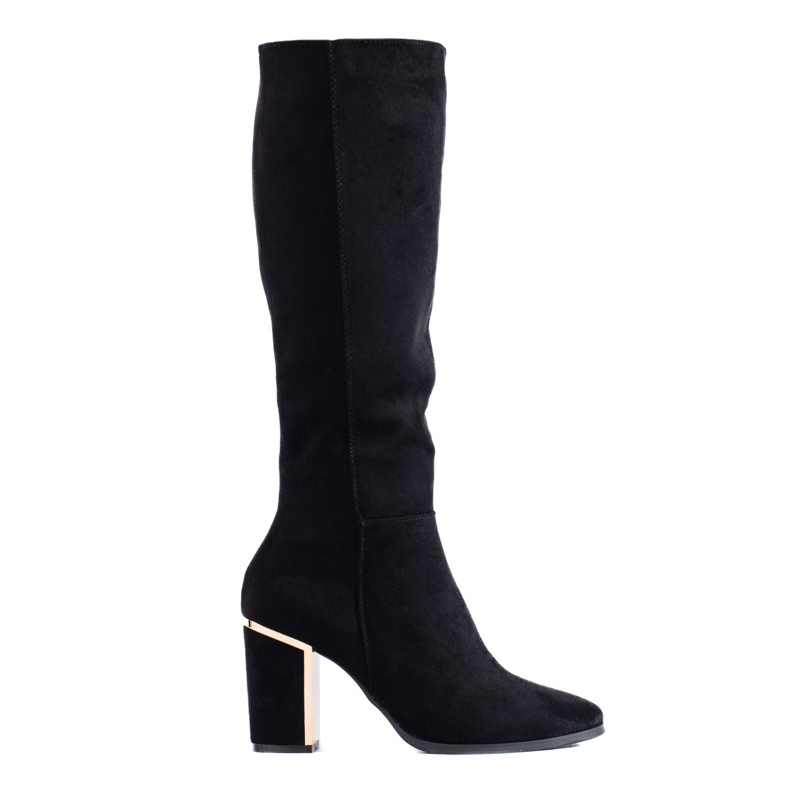 Cizme Shelovet cu toc înalt elegant de culoare neagră negru