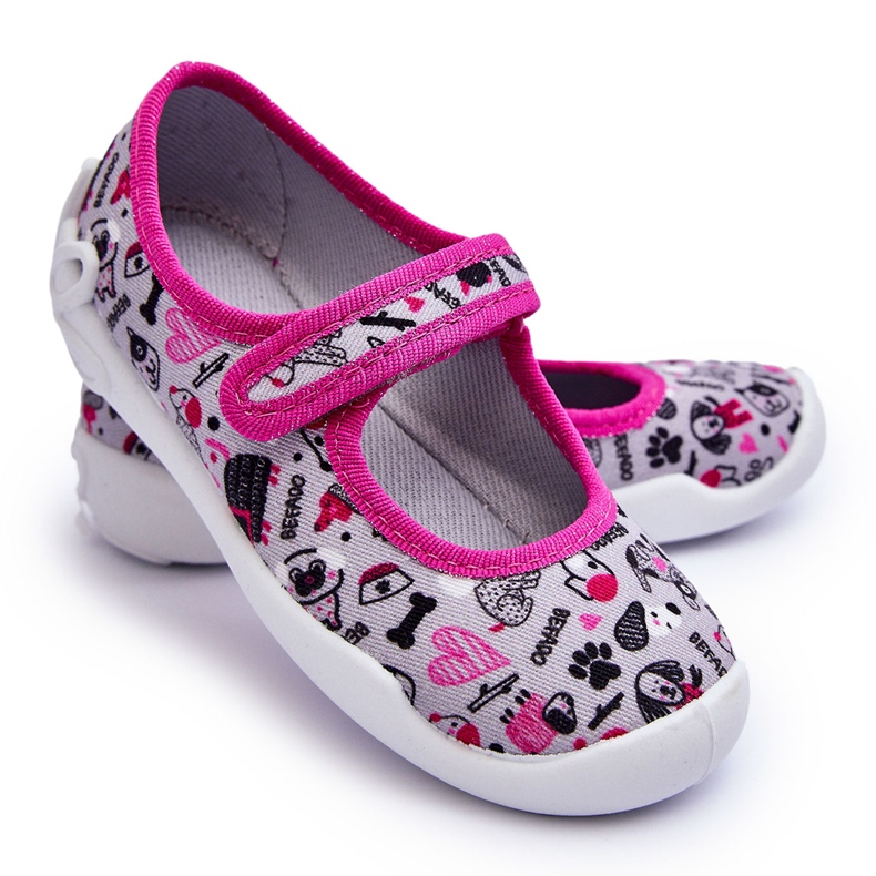 BEFADO S.A. Papuci balerina copii Befado 114X521 Gri si Roz