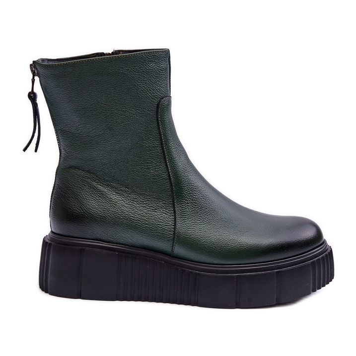Lemar Cizme din piele de damă pe platformă verde Jenefer
