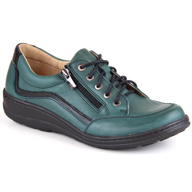 Pantofi confortabili de dama din piele, Helios 411 verzi verde Pantofi confortabili de dama din piele, Helios 411 verzi verde