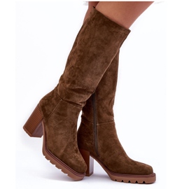 FJ1 Cizme din piele intoarsa Virdana Olive Cu Tocuri Masive verde FJ1 Cizme din piele intoarsa Virdana Olive Cu Tocuri Masive verde