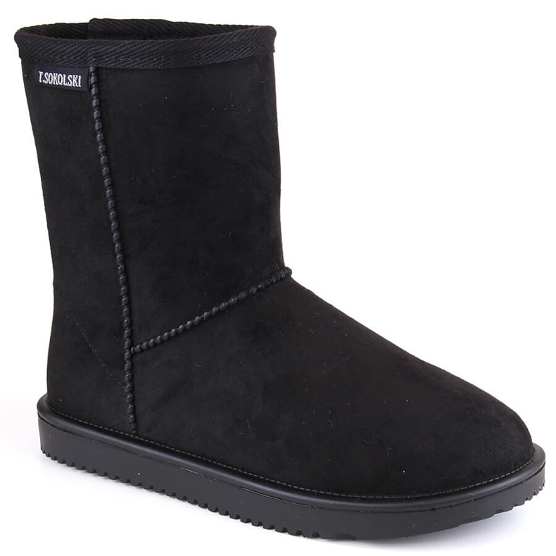Cizme de zăpadă cu slip-on Eskimo de piele de căprioară, negre T.Sokolski EMU2241 negru