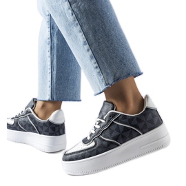 Inna Adidasi negri decorati cu monograma Sands negru