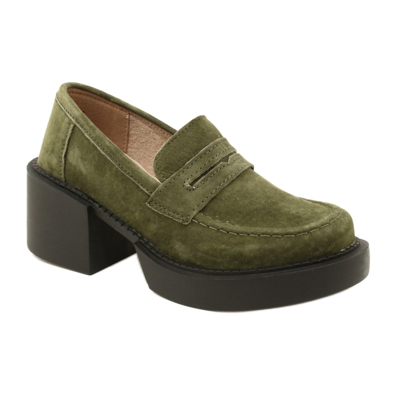 Mocasini la moda din piele intoarsa Filippo DP4685/23 KH verde