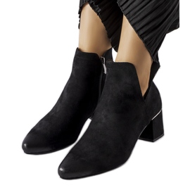 Botine negre cu toc de la Vinceza negru Botine negre cu toc de la Vinceza negru