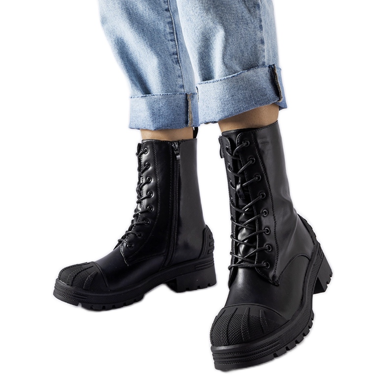 Pantofi de muncitori negri cu talpa groasa Manara negru