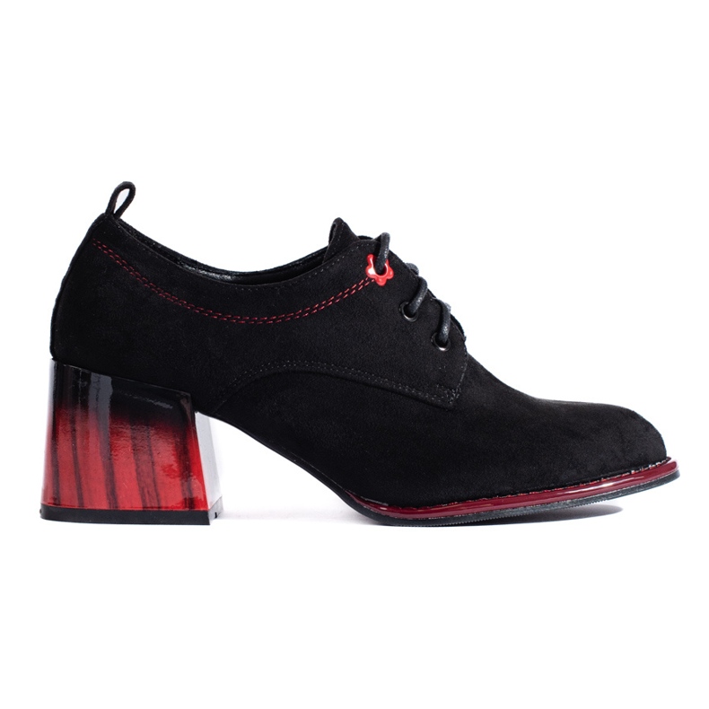 Pantofi cu toc înalt Shelovet din piele intoarsa neagra negru