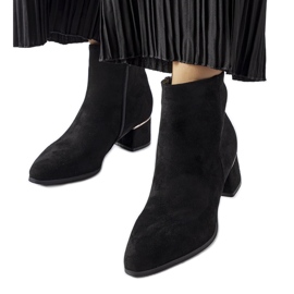 Botine negre Tayyib cu toc jos negru