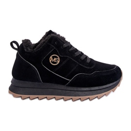 Pantofi sport izolați din piele pe platformă, Black Adite negru Pantofi sport izolați din piele pe platformă, Black Adite negru