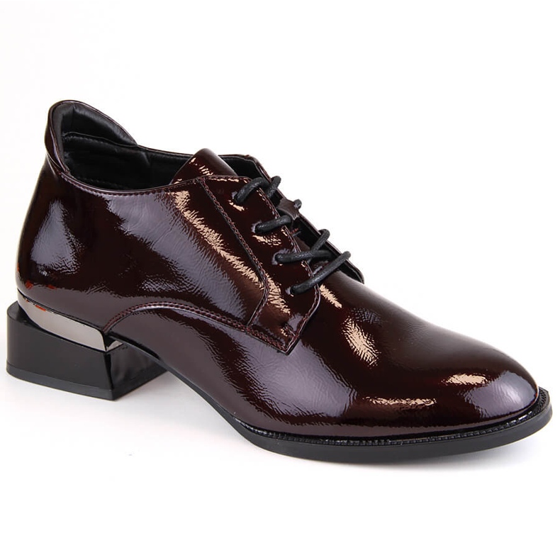 Vinceza Pantofi de dama cu siret, lacuit, cu toc inalt roșu