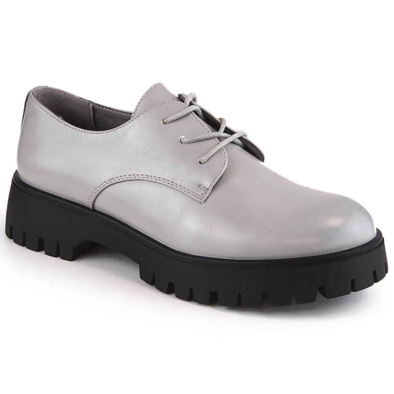 Pantofi oxford gri de damă Sergio Leone PB201