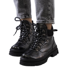 Botine Prepo latente negre negru Botine Prepo latente negre negru