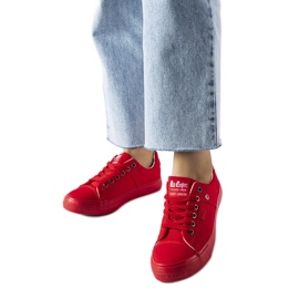 Tenisi roșii din material textil marca Lee Cooper roșu Tenisi roșii din material textil marca Lee Cooper roșu