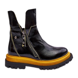 Ghete de dama din piele lacuita Maciejka 05747-07 Negru