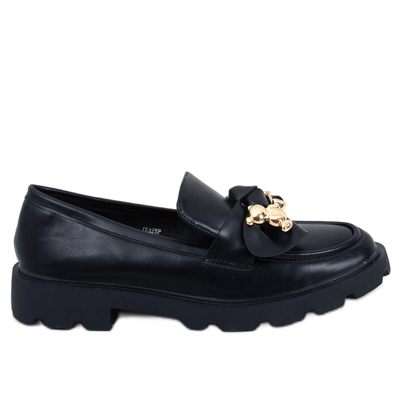 Mocasini cu un urs auriu Honey Black negru