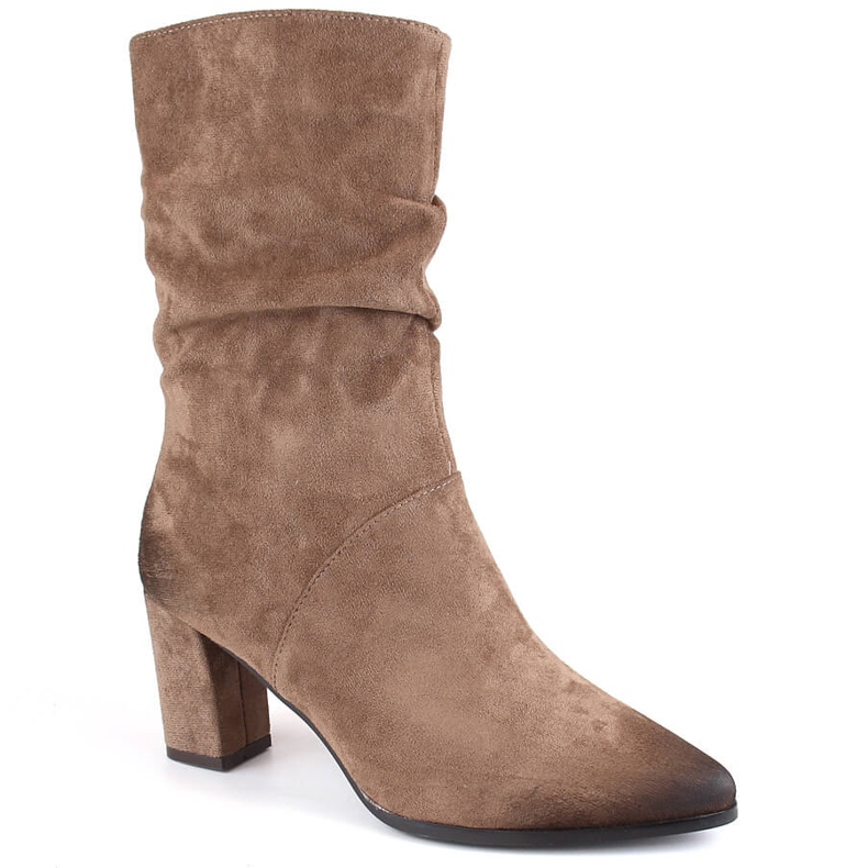 Cizme de dama scurte, sifonate, izolate, maro, Vinceza 58146