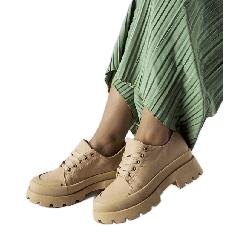 Pantofi maro cu talpă Pointe masivă