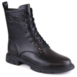 Botine izolate cu șiret și fermoar Filippo W PAW468, negre negru