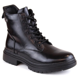 Botine Potocki W WOL181A cu siret si fermoar, negre negru