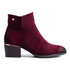 Botine din piele intoarsa burgundy de la Vinceza roșu Botine din piele intoarsa burgundy de la Vinceza roșu