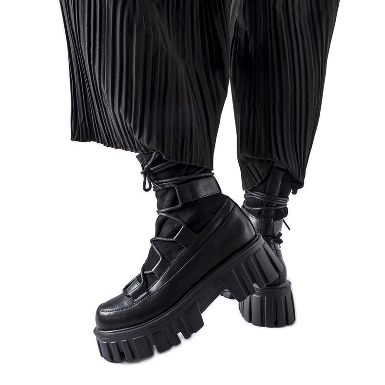 Cizme cu șosete negre cu benzi Colce negru