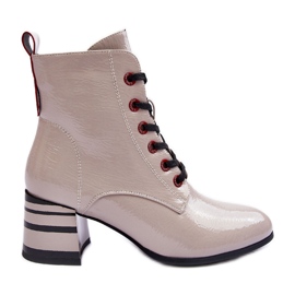 Cizme brevetate cu toc inalt S.Barski MR870-49 Gri deschis