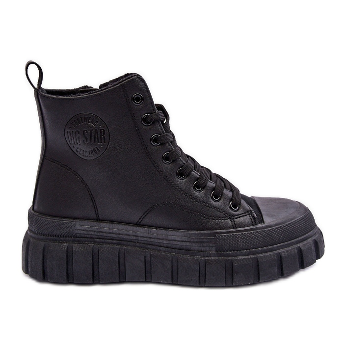 Pantofi Izolați Din Piele Cu Fermoar Big Star MM274625 Negru