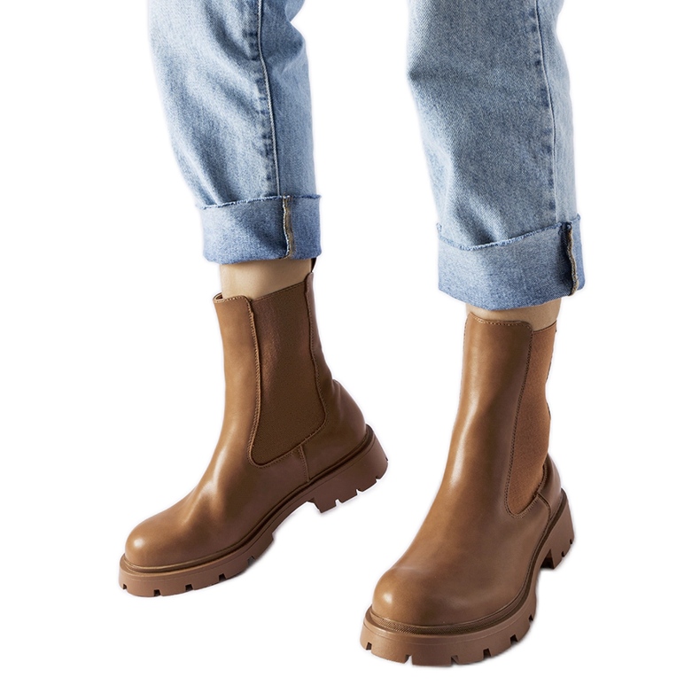 Cizme chelsea cu slip-on, maro, de la Verones