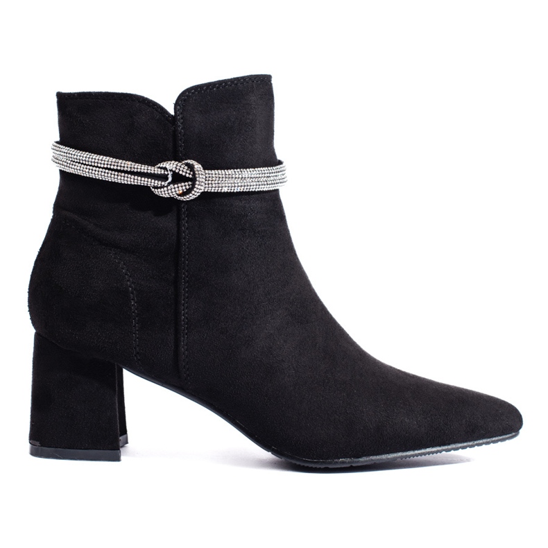 Botine de dama clasice din piele intoarsa neagra Shelovet negru Botine de dama clasice din piele intoarsa neagra Shelovet negru