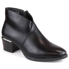Cizme de cowboy izolate cu toc inalt Vinceza W JAN244, negre negru