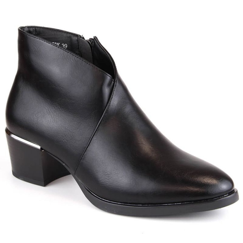 Cizme de cowboy izolate cu toc inalt Vinceza W JAN244, negre negru