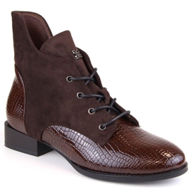 Botine izolate cu toc plat Vinceza W JAN246B maro