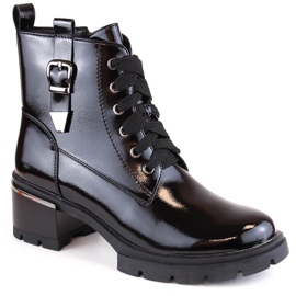 Botine izolate cu toc înalt D&amp;A S.Barski Premium Collection W OLI235 negru