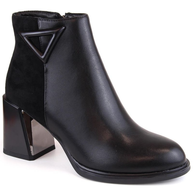 Botine izolate cu toc înalt decorativ D&amp;A S.Barski Premium Collection W OLI238 negru